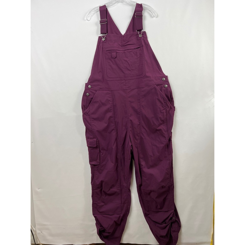 Duluth Trading Co Bib Overalls Heirloom Gardening Womens 2XL Purple Ripstop